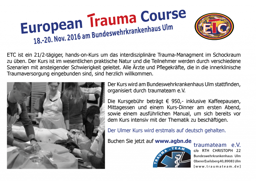 European Trauma Course Ulm